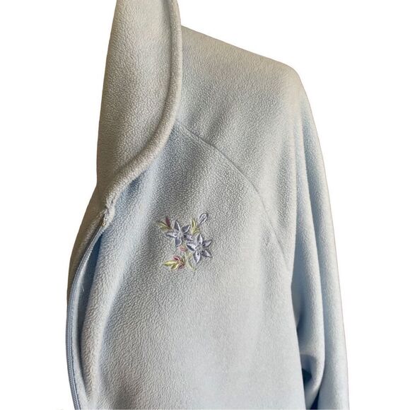 Soft Baby Blue Long Zippered Robe Size XL - Picture 2 of 8